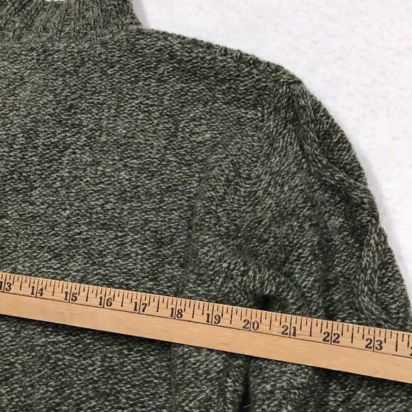 Y2K NEWTON TRADING Wool Cardigan Sweater Women PL Petite Moss Green Cable Knit - Picture 13 of 16